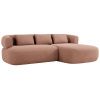 Růžová sametová rohová pohovka Windsor & Co Aldrin 225 cm, pravá