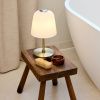 Bílá skleněná nabíjecí stolní LED lampa Halo Design Room 49 28 cm s mosaznou podstavou -fv-interier-25