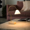 Mosazná nabíjecí stolní LED lampa Halo Design Question 31 cm s travertinovou podstavou -fv-interier-25
