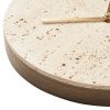 Travertinové nástěnné hodiny Tima 28 cm s tmavou dubovou deskou -fv-interier-25