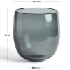 Šedá skleněná váza Kave Home Sirau Ø25 cm