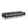Zahradní pohovka Kave Home Sorells 370 cm se zelenou podnoží