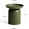 Zelený kovový zahradní stolek kave home Arcola Ø 45 cm