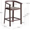 Hnědá zahradní barová židle s výpletem kave home Erice 65 cm