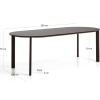 Hnědý zahradní jídelní stůl kave home Erice 230 x 100 cm se skleněnou deskou