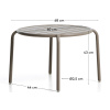 Béžový kovový zahradní stolek kave home Joncols 60 cm