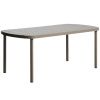 Béžový kovový zahradní jídelní stůl kave home Joncols 180 x 90 cm