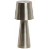 Stříbrná kovová zahradní stolní LED lampa Kave Home Arenys S