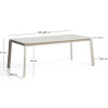 Krémový hliníkový rozkládací zahradní stůl Kave Home Brela 205/287 x 100 cm