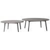 Set dvou černých zahradních stolků Micadoni Salada 65/80 cm