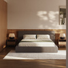 Hnědá čalouněná dvoulůžková postel Kave Home Blok 180 x 200 cm -fv-interier-25