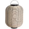 Béžová zahradní LED lampa z umělého ratanu Kave Home Saranella 37 cm