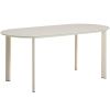 Krémový zahradní jídelní stůl kave home Erice 180 x 90 cm se skleněnou deskou