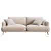 Béžová sametová trojmístná pohovka Micadoni Naomi 200 cm