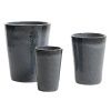 Set tří modrých zahradních květináčů Kave Home Rotja ⌀ 26/35/47 cm