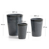 Set tří modrých zahradních květináčů Kave Home Rotja ⌀ 26/35/47 cm
