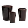 Set tří hnědých zahradních květináčů Rotja ⌀ 26/35/47 cm