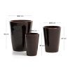 Set tří hnědých zahradních květináčů Rotja ⌀ 26/35/47 cm