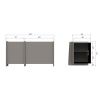 Šedý dřevěný TV stolek Brock 102 x 44 cm