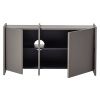 Šedý dřevěný TV stolek Brock 102 x 44 cm