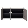 Šedý dřevěný TV stolek Brock 102 x 44 cm