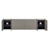 Šedý dřevěný TV stolek Brock 200 x 44 cm