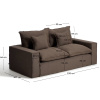 Hnědá pohovka Kave Home Anarela 220 cm s odnímatelným potahem1000 x 1000