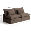 Hnědá pohovka Kave Home Anarela 220 cm s odnímatelným potahem