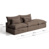 Hnědá pohovka Kave Home Anarela 310 cm s odnímatelným potahem