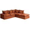 Terakotová rohová pohovka kave home Anarela 307 cm s odnímatelným potahem, pravá