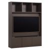Hnědá dřevěná TV stěna Meggy 215 x 160 cm