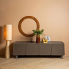 Šedý borovicový TV stolek Root 200 x 45 cm -fv-interier-25