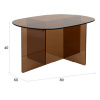 Hnědý skleněný koneferenční stolek LINEA 80 x 60 cmNávrh bez názvu