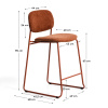 Terakotově červená barová židle Kave Home Meli 65 cm