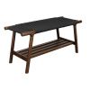 Hnědá dubová lavice KINTARO 90 cm