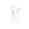 Přírodní stojací lampa ZUIVER TRIPOD s bílým stínidlem