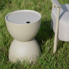 Béžový plastový zahradní -fv-interier-25 odkládací stolek MARA ø 34 cm