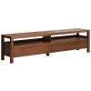 Hnědý dřevěný TV stolek Kave Home Norani 200 x 40 cm