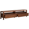 Hnědý dřevěný TV stolek Kave Home Norani 200 x 40 cm