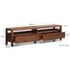 Hnědý dřevěný TV stolek Kave Home Norani 200 x 40 cm