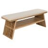 Dřevěná lavice Housecraft Living Djia 110 cm s béžovým sedákem