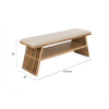 Dřevěná lavice Housecraft Living Djia 134 cm s béžovým sedákem