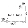 Černé kovové závěsné LED světlo Nova Luce Riaz 150 cm