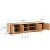 Dubový TV stolek Kave Home Onix 200 x 40 cm