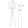 Bílá stojací lampa ZUIVER TRIPOD 157 cm