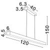 Bílé závěsné LED světlo Nova Luce Vaster 120 cm s černým zavěšením