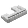 Světle šedá čalouněná rohová pohovka do "U" MICADONI Pola 362 cm, levá