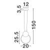 Černé kovové závěsné LED světlo Nova Luce Wiro 20 cm