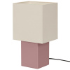 Růžová dřevěná stolní lampa Zam