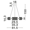 Skleněné závěsné LED světlo Nova Luce Emery 82 cm
